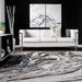 Marble Area Rug in Grey for Contemporary Home Decor