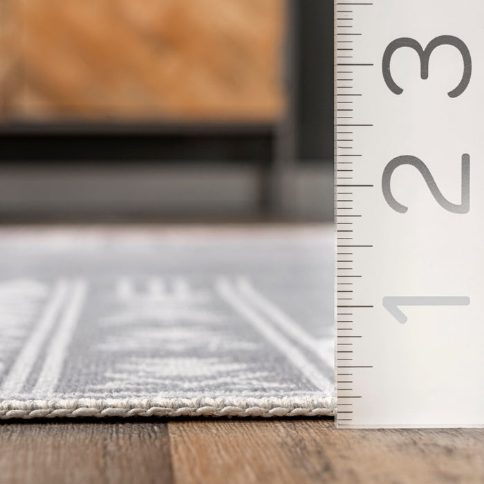 Margo Washable Geometric Area Rug 160x230 cm Grey