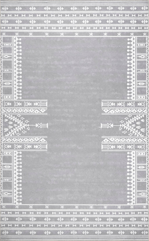 Margo Washable Geometric Area Rug 160x230 cm Grey