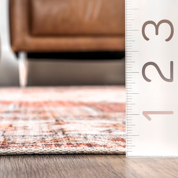 Maria Oasis Medallion Machine Washable Rug 150x240 cm Rust