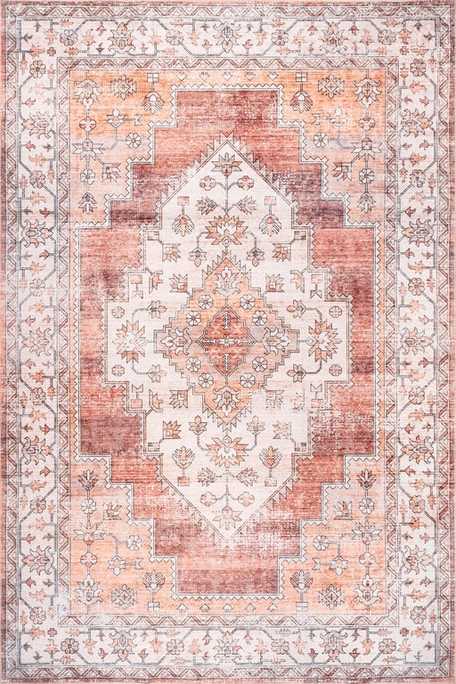 Maria Oasis Medallion Machine Washable Rug 150x240 cm Rust