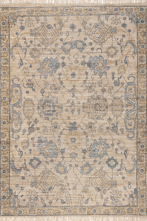 Marigold Tasseled Area Rug in Sand Color