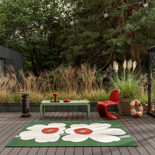 Marimekko Mar Unikko 60-jarig jubileum groen buitenvloerkleed 433007