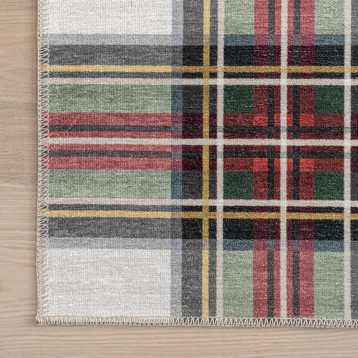 Martina Stewart Red Plaid Washable Area Rug 120x180 cm