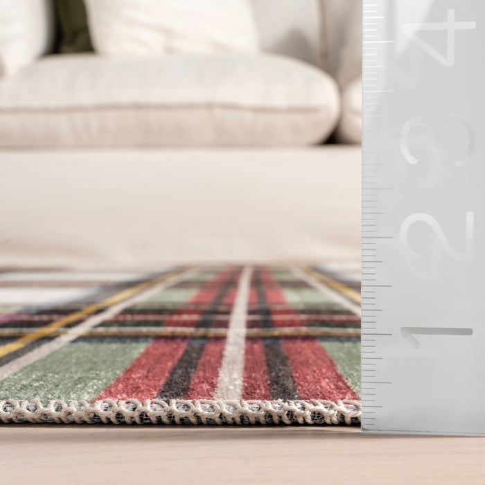 Martina Stewart Red Plaid Washable Area Rug 120x180 cm