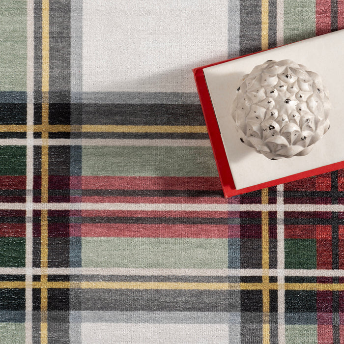 Martina Stewart Red Plaid Washable Area Rug 120x180 cm