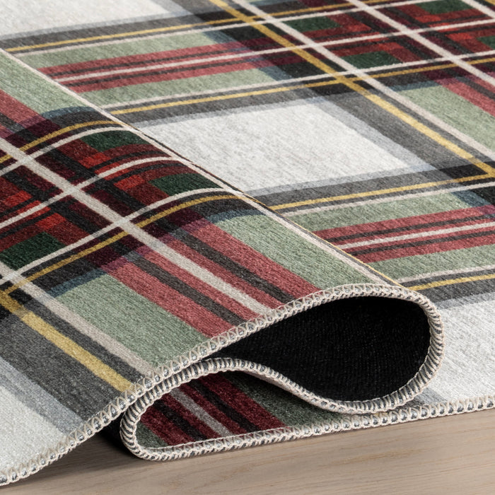 Martina Stewart Red Plaid Washable Area Rug 120x180 cm