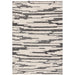 Mason Ikat Modern Abstract Super Soft Carved Hi-Low Rib Textured Charcoal/Cream Rug