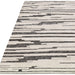 Mason Ikat Modern Abstract Super Soft Carved Hi-Low Rib Textured Charcoal/Cream Rug