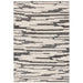 Mason Ikat Modern Abstract Super Soft Carved Hi-Low Rib Textured Charcoal/Cream Rug