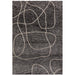 Mason Linear Modern Abstract Super Soft Carved Hi-Low Rib Textured Black/Cream Rug