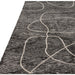 Mason Linear Modern Abstract Super Soft Carved Hi-Low Rib Textured Black/Cream Rug