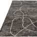 Mason Linear Modern Abstract Super Soft Carved Hi-Low Rib Textured Black/Cream Rug