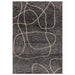 Mason Linear Modern Abstract Super Soft Carved Hi-Low Rib Textured Black/Cream Rug