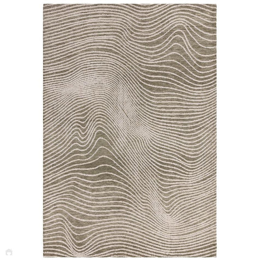 Mason Magnitude Modern Abstract Superzacht gesneden hoog-laag ribgetextureerd salie/crème/beige vloerkleed