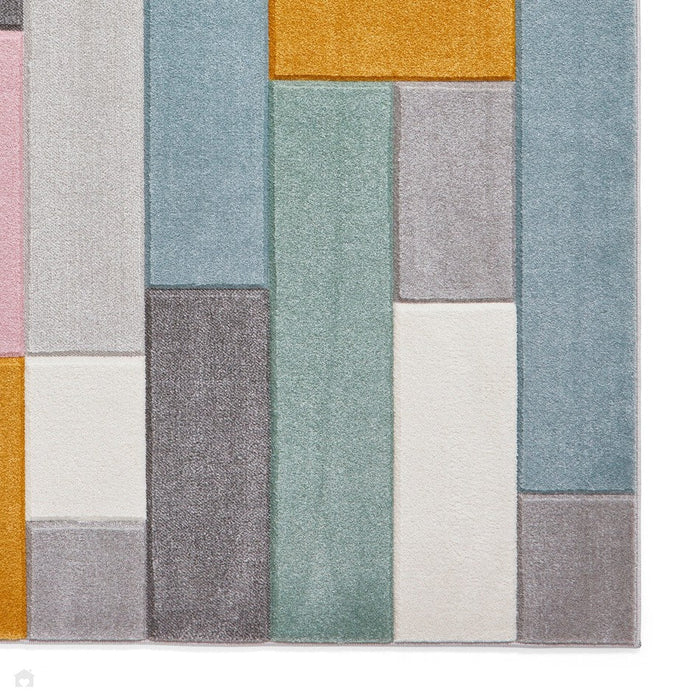 Matrix E7918 Modern Hand Carved Rectangluar Multicolour Rug