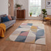 Matrix FE663 Modern Hand Carved Geometric Multicolour Rug