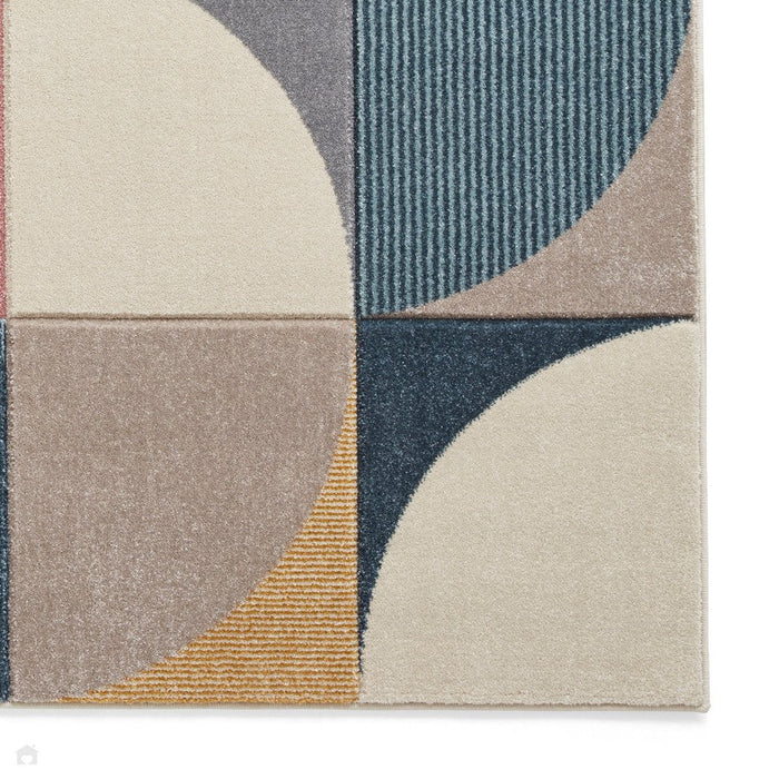 Matrix FE663 Modern Hand Carved Geometric Multicolour Rug