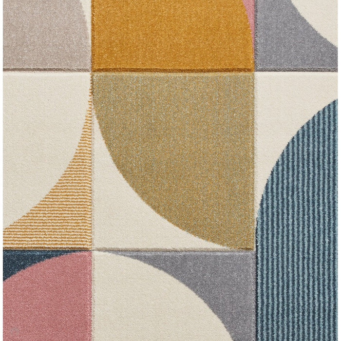 Matrix FE663 Modern Hand Carved Geometric Multicolour Rug