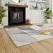 Matrix FE663 Modern Hand Carved Geometric Multicolour/Grey Rug