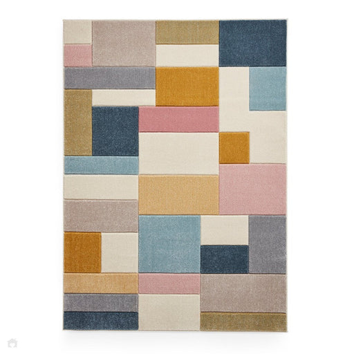 Matrix G0561 Modern Hand Carved Geometric Multi Rug