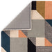 Matrix MAX100 Memphis moderne geometrisk håndvevd høydensitet myk teksturert ull- og viskoseblanding Khaki/Multi-teppe