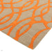 Matrix MAX37 draad moderne geometrische handgeweven hoge dichtheid zachte textuur wol en viscose mix oranje/beige/lichtbruine loper