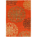 Matrix MAX43 Tanger Modern Geometrisch Handgeweven Hoge Dichtheid Zacht Getextureerde Wol &amp; Viscose Mix Terracotta Oranje/Multi Vloerkleed