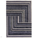 Matrix MAX81 Netwerk Modern geometrisch handgeweven zacht getextureerd wol- en viscosemix-indigo vloerkleed met hoge dichtheid