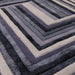 Matrix MAX81 Netwerk Modern geometrisch handgeweven zacht getextureerd wol- en viscosemix-indigo vloerkleed met hoge dichtheid