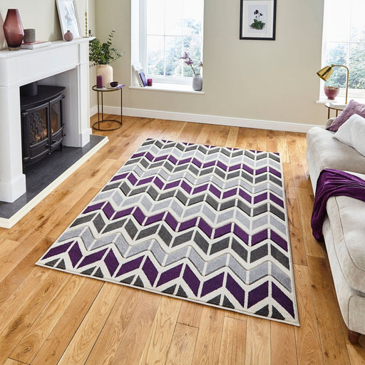 Matrix MT24 Grey / Purple Rug