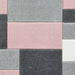 Matrix MT61 Modern Geometric Blocks Soft Hand-Carved Grey/Rose/Cream Rug