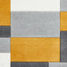 Matrix MT61 Modern Geometric Blocks Soft Hand-Carved Grey/Yellow/Cream Rug