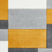 Matrix MT61 Modern Geometric Blocks Soft Hand-Carved Grey/Yellow/Cream Rug