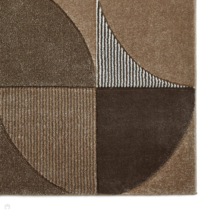 Matrix MT63 Modern Geometric Soft Hand-Carved Beige/Brown/Cream Rug