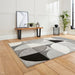 Matrix MT63 Modern Geometric Soft Hand-Carved Grey/Black/Cream Rug