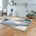 Matrix MT63 Modern Geometric Soft Hand-Carved Grey/Green/Cream Rug