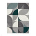 Matrix MT63 Modern Geometric Soft Hand-Carved Grey/Green/Cream Rug