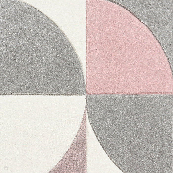 Matrix MT63 Modern Geometric Soft Hand-Carved Grey/Rose/Cream Rug