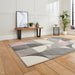 Matrix MT63 Modern Geometric Soft Hand-Carved Grey/Rose/Cream Rug