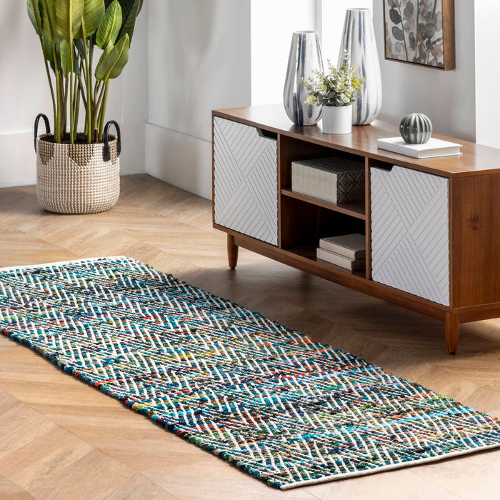 Maxine Green Chevron Area Rug 120cm x 180cm