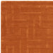 Maze Modern Geometric Hand-Carved Hi-Low Textured Wool Rust Rug