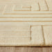 Maze Modern Geometric Plain Linear Hand Carved Wool 3D Hi-Low Ridged Pristine Natural Cream Rug