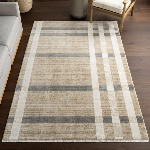 Mckinley Plaid Fringed Area Rug 150x240 cm Light Beige