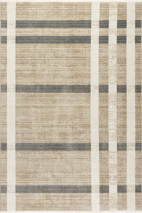 Tappeto scozzese con frange Mckinley 150x240 cm Beige chiaro