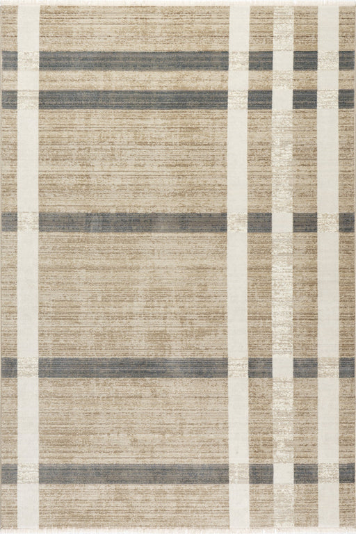 Mckinley Plaid Fringed Area Rug 150x240 cm Light Beige