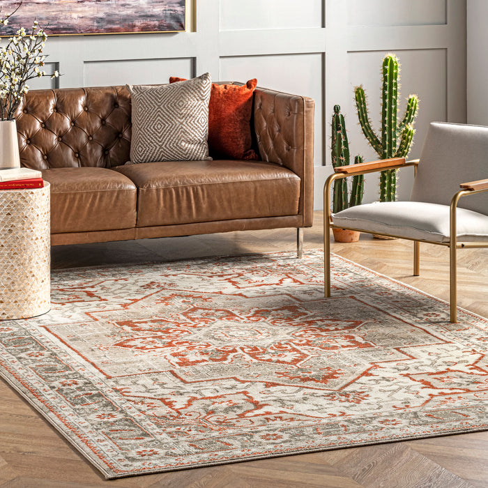 Medallion Area Rug 160x230 cm Beige