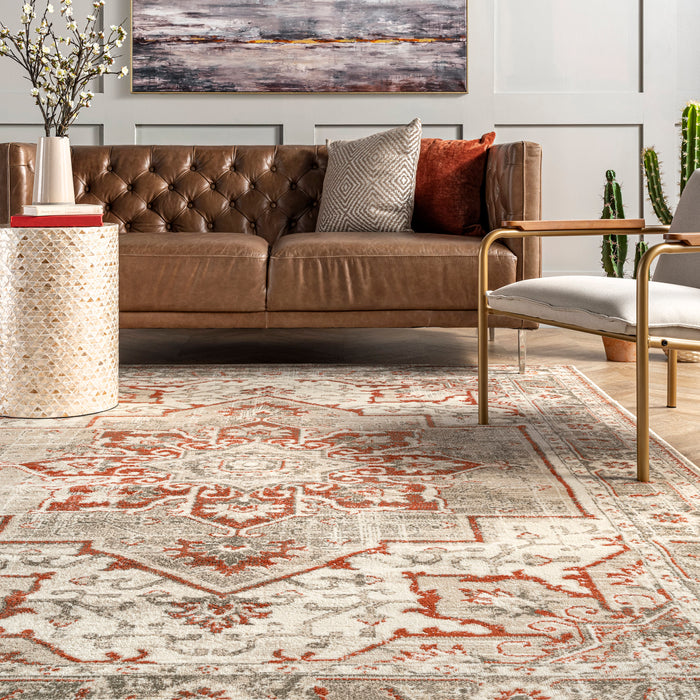Medallion Area Rug 160x230 cm Beige