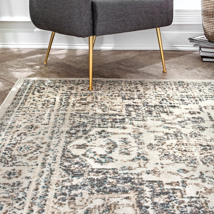 Medallion Area Rug 160x230 cm Cream Color