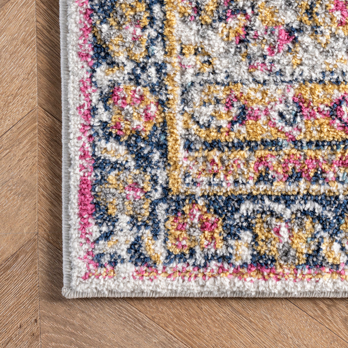 Medallion Area Rug For Living Room In Pink